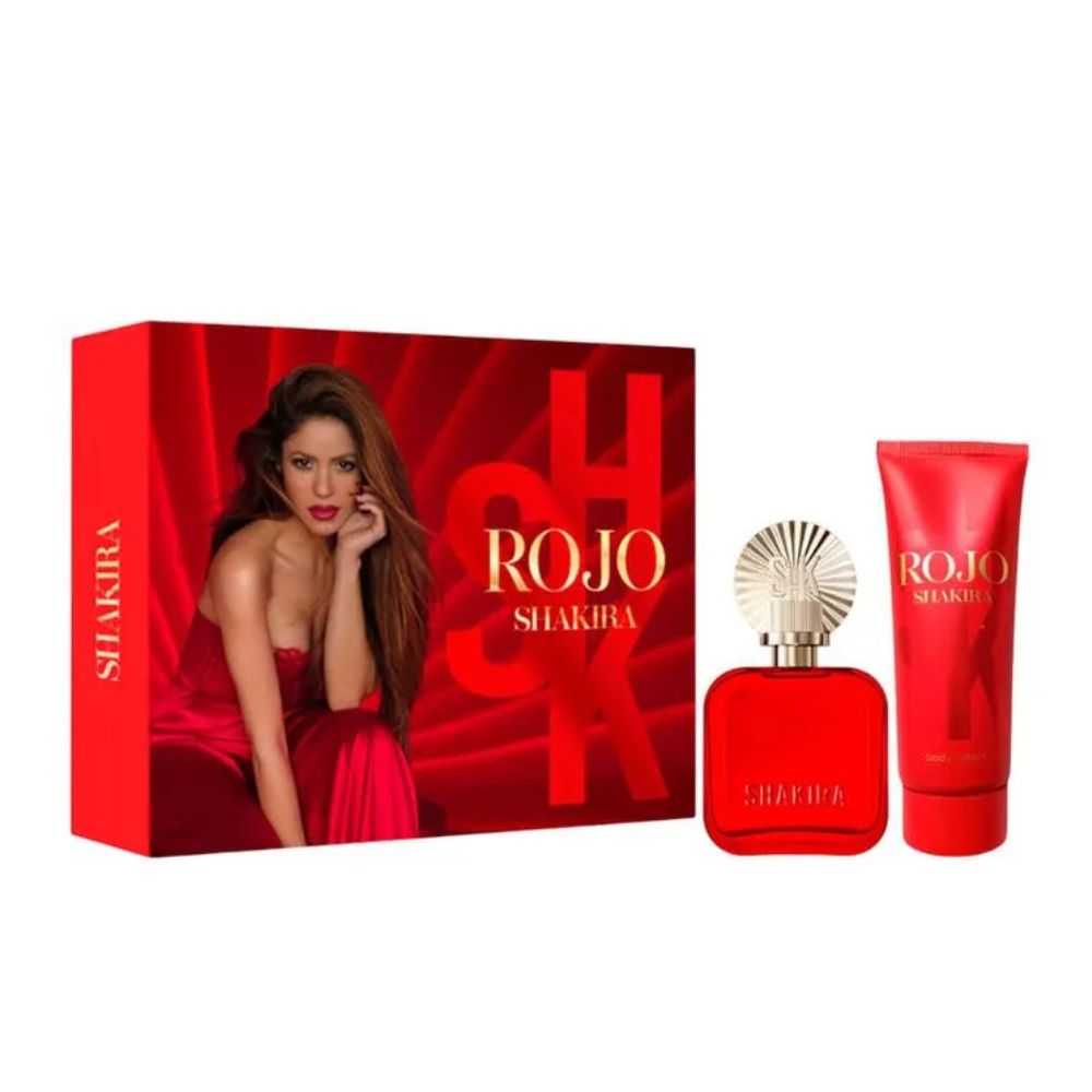 Frasco oficial do perfume COFFRET SHAKIRA ROJO EDP 80ML+BL 75ML