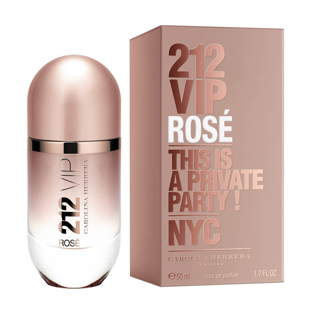 Frasco oficial do perfume CH 212 VIP ROSE EDP 50ML