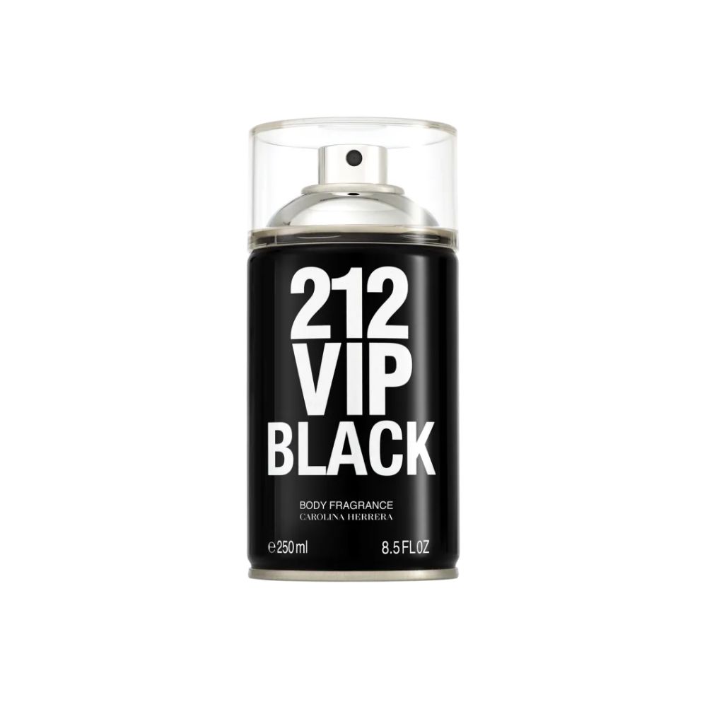 Frasco oficial do perfume CH 212 VIP MEN BLACK BODY SPRAY 250ML