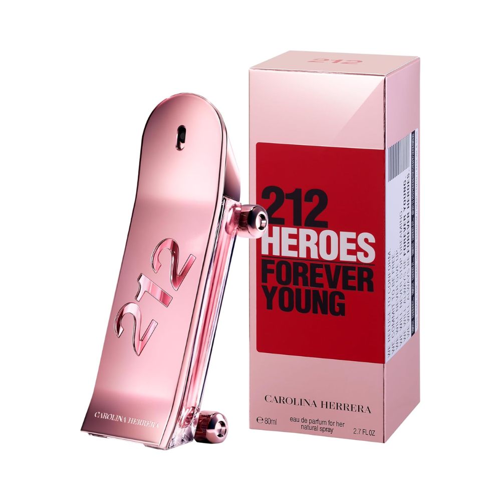 Frasco oficial do perfume CH 212 HEROES FOR HER EDP 80ML