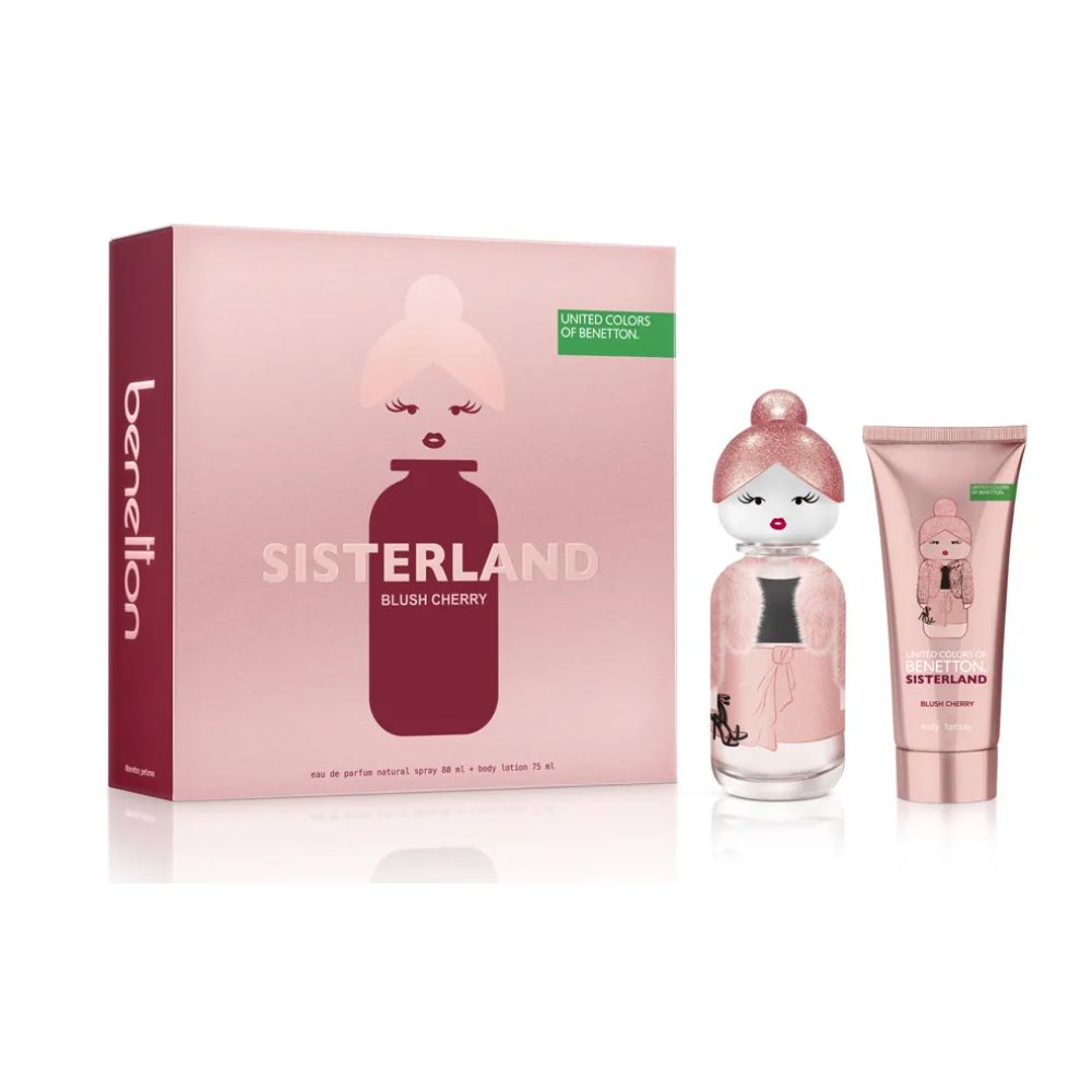 Frasco oficial do perfume COFFRET BNT SISTERLAND BLUSH CHERRY EDP 80ML+BL 75ML