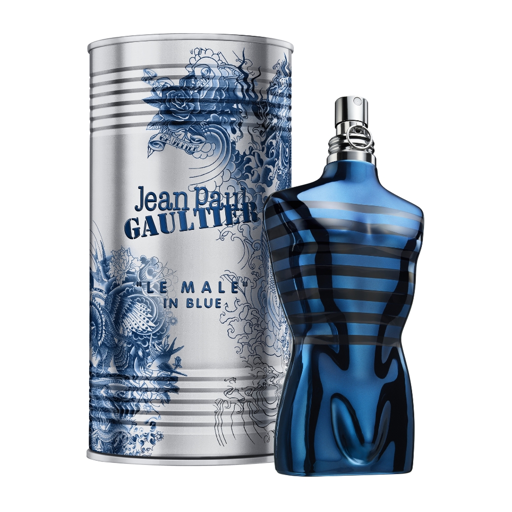 Frasco oficial do perfume JPG LE MALE IN BLUE EDP 75ML