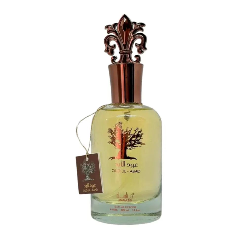 Frasco oficial do perfume MANASIK OUD LIL ABAD EDP 100ML