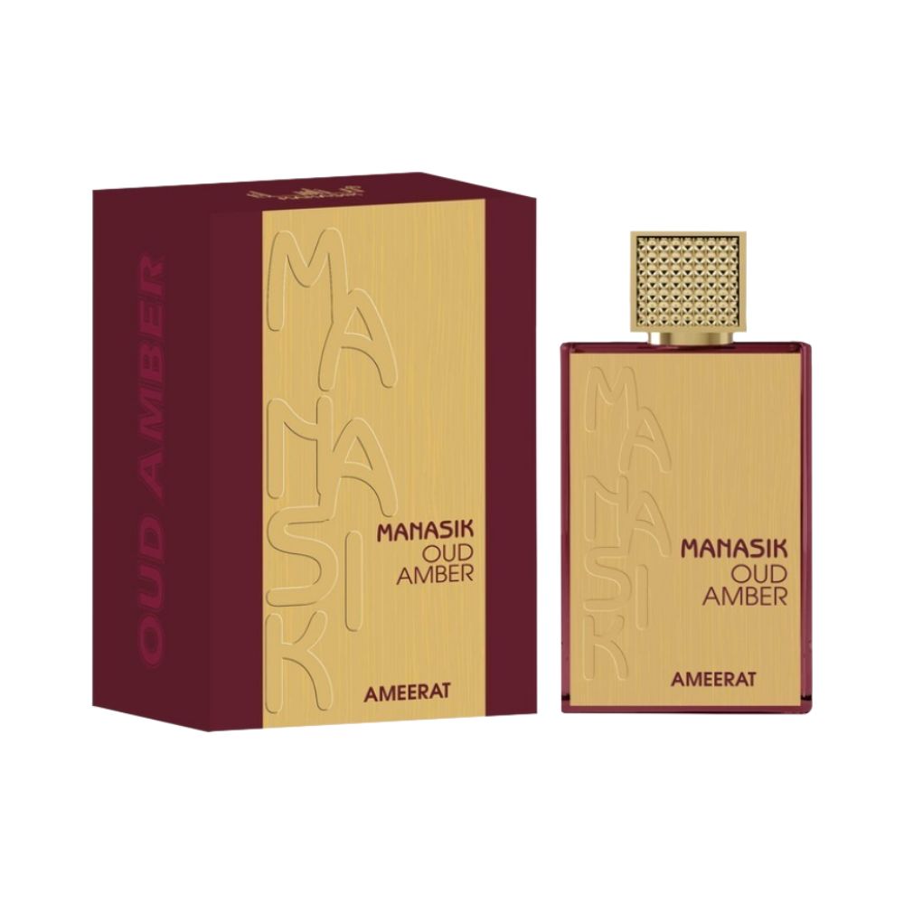Frasco oficial do perfume MANASIK OUD AMBER AMEERAT EDP 100ML