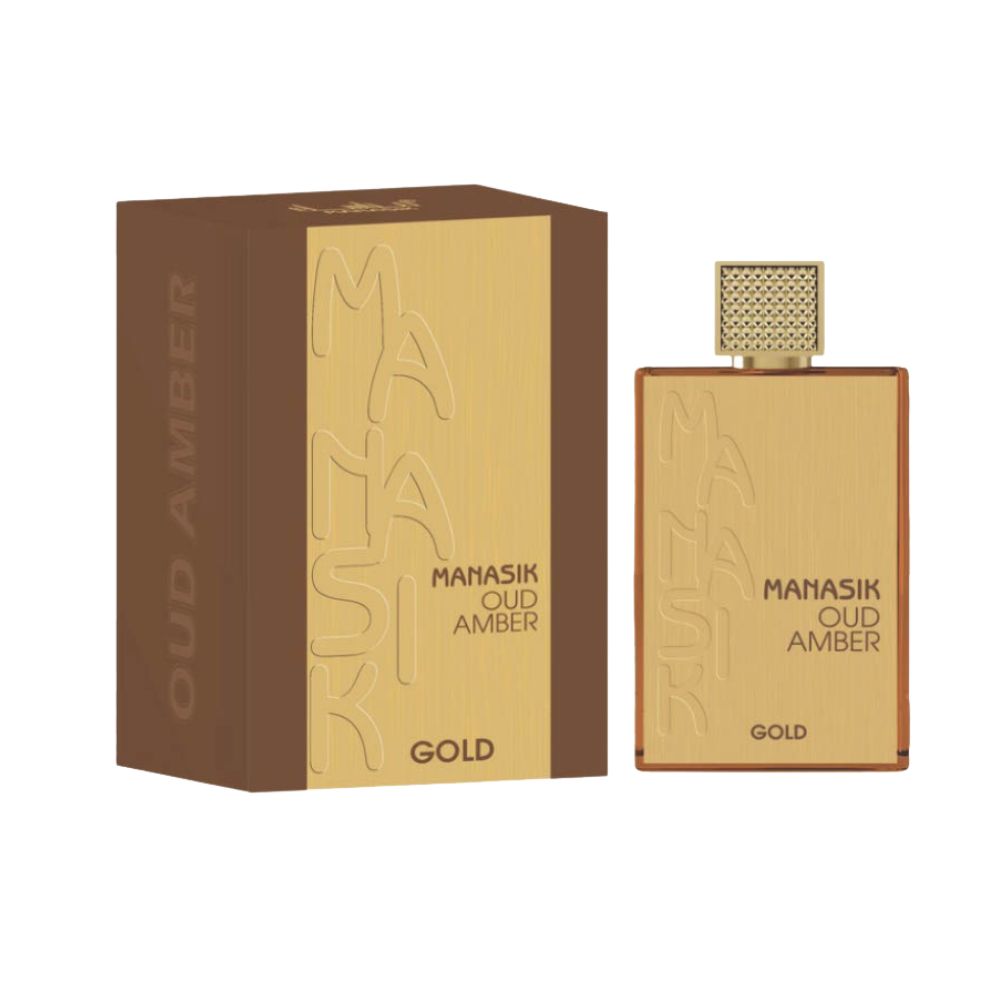Frasco oficial do perfume MANASIK OUD AMBER GOLD EDP 100ML