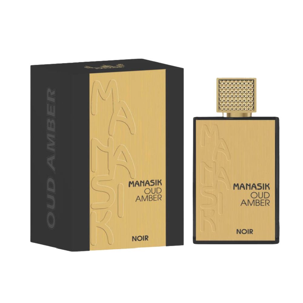 Frasco oficial do perfume MANASIK OUD AMBER NOIR EDP 100ML