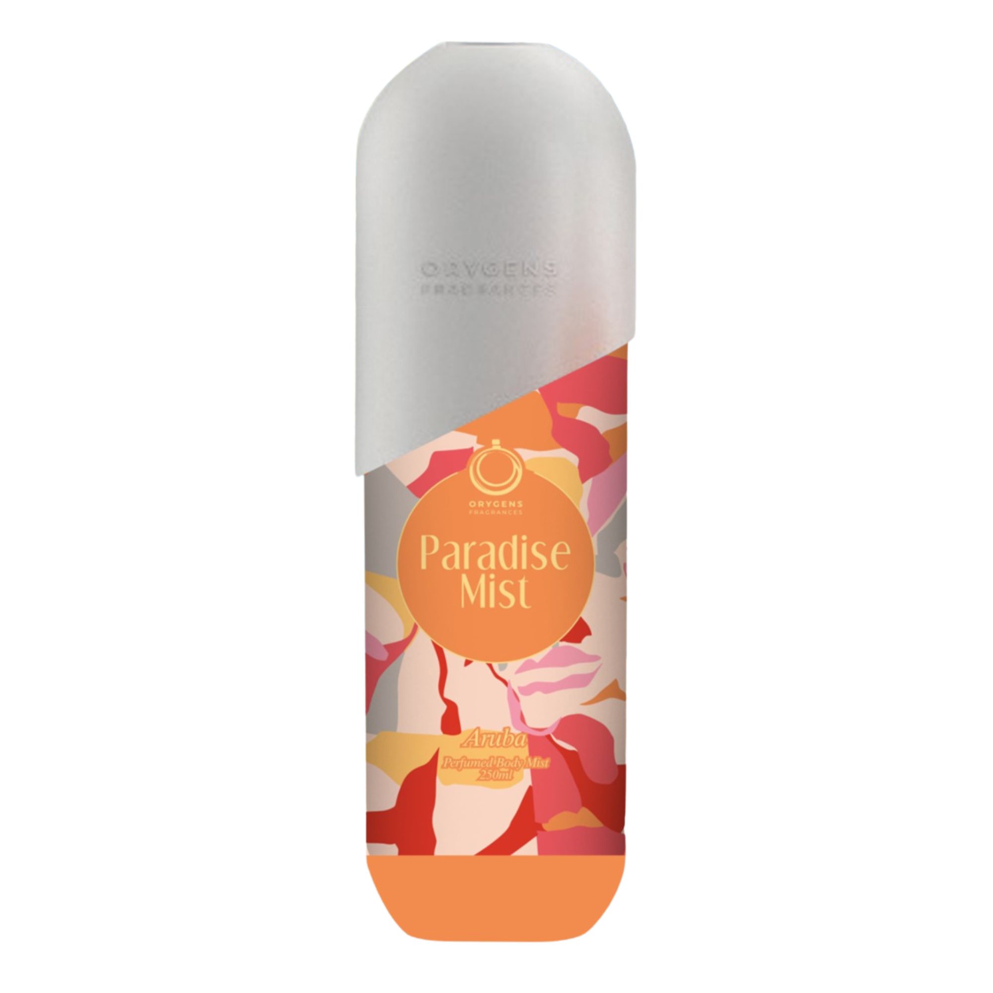 Frasco oficial do perfume ORYGENS PARADISE BODY MIST ARUBA 250ML