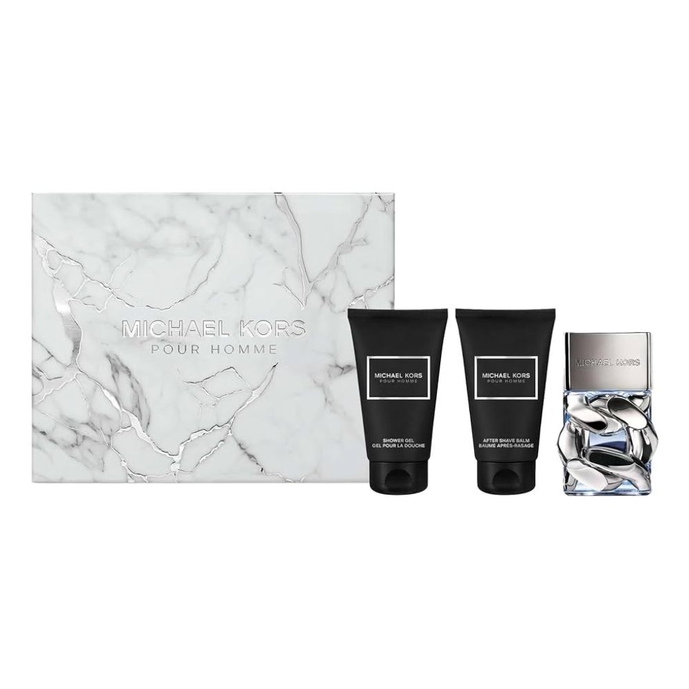 Frasco oficial do perfume COFFRET MICHAEL KORS HOMME EDP 50ML+SG 50ML+BALM 50ML